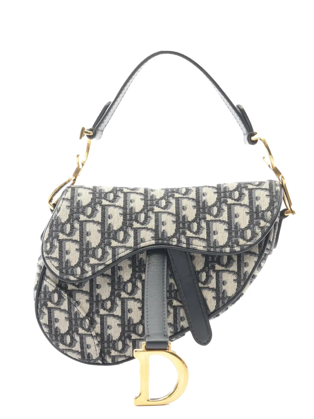 Christian Dior Pre-Owned 1990-2010 Mini Oblique Canvas Saddle Bag satchel - Marrone