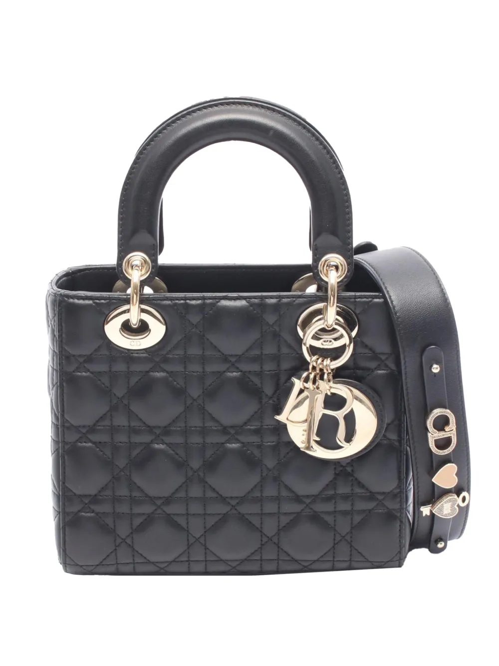 Christian Dior Pre-Owned 2010-2025 Small Lambskin Cannage Lady Dior satchel - Black