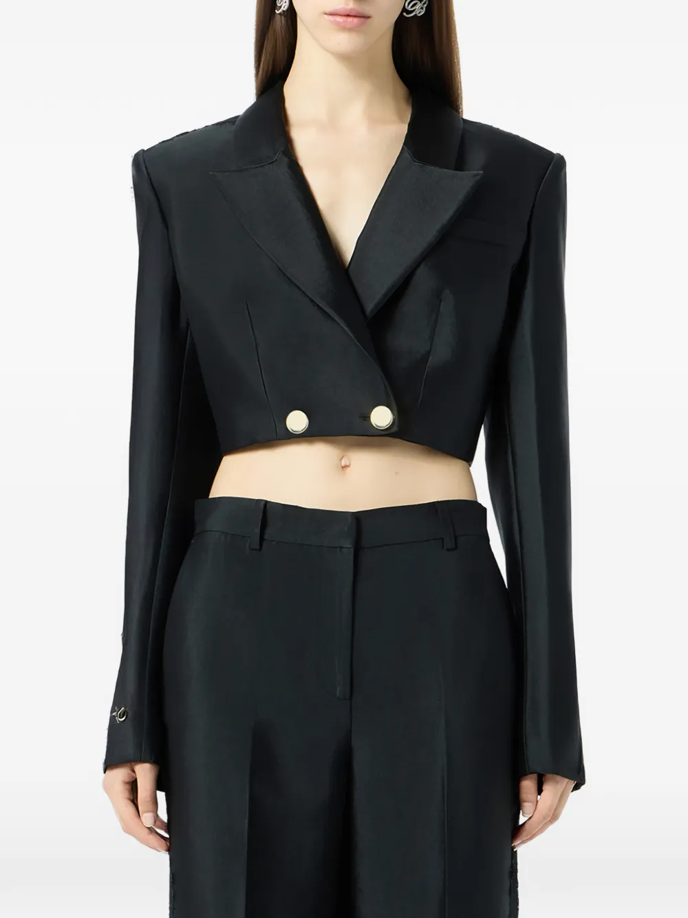Blumarine Jack met diagonaal kant Zwart