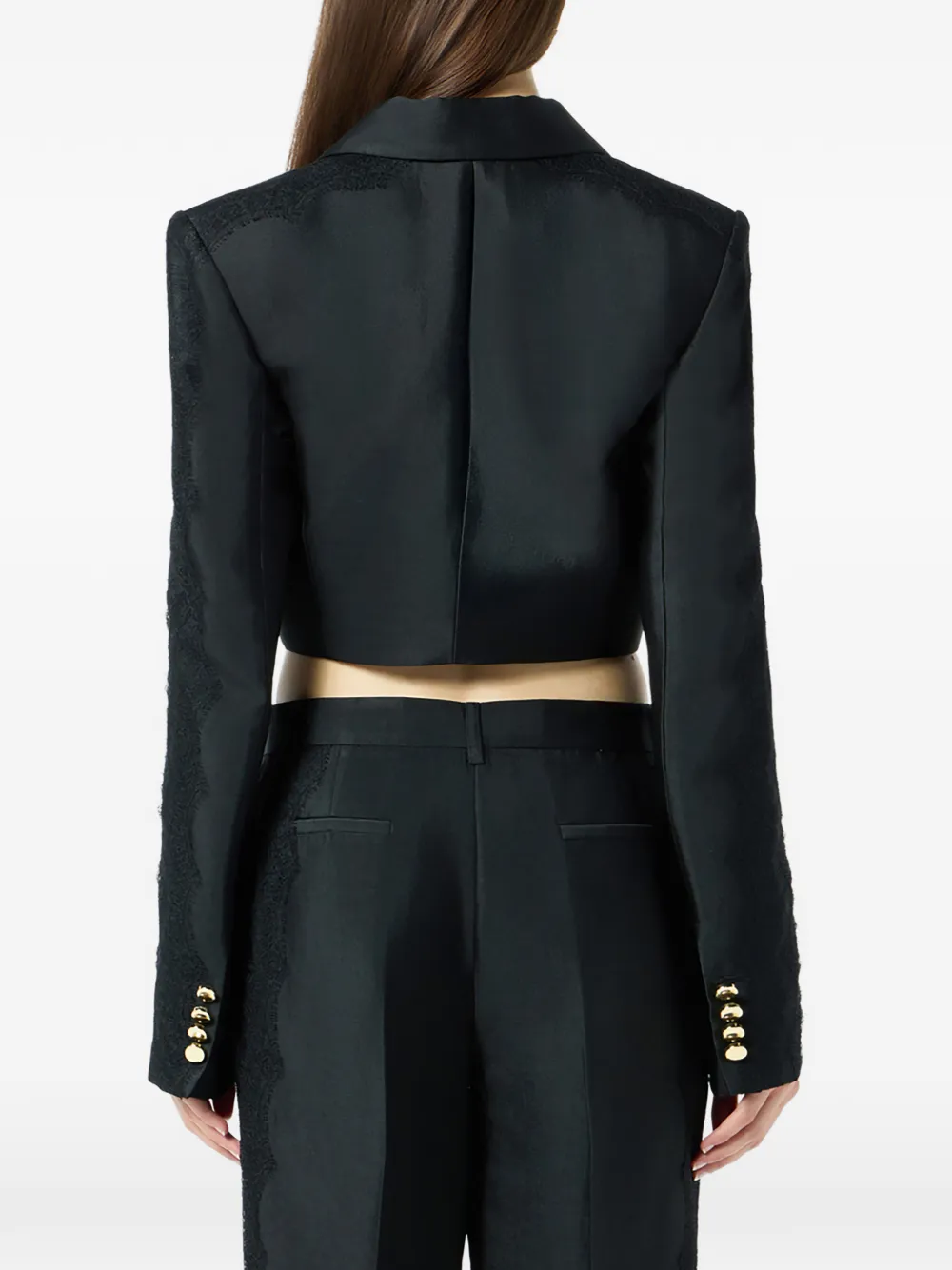 Blumarine Jack met diagonaal kant Zwart