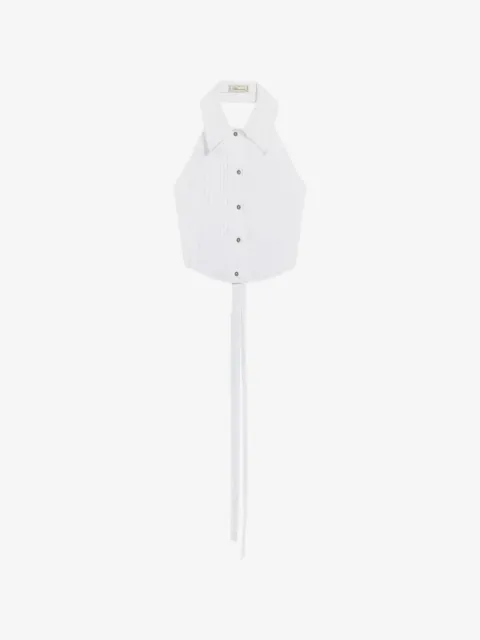 Blumarine top plisado con cuello