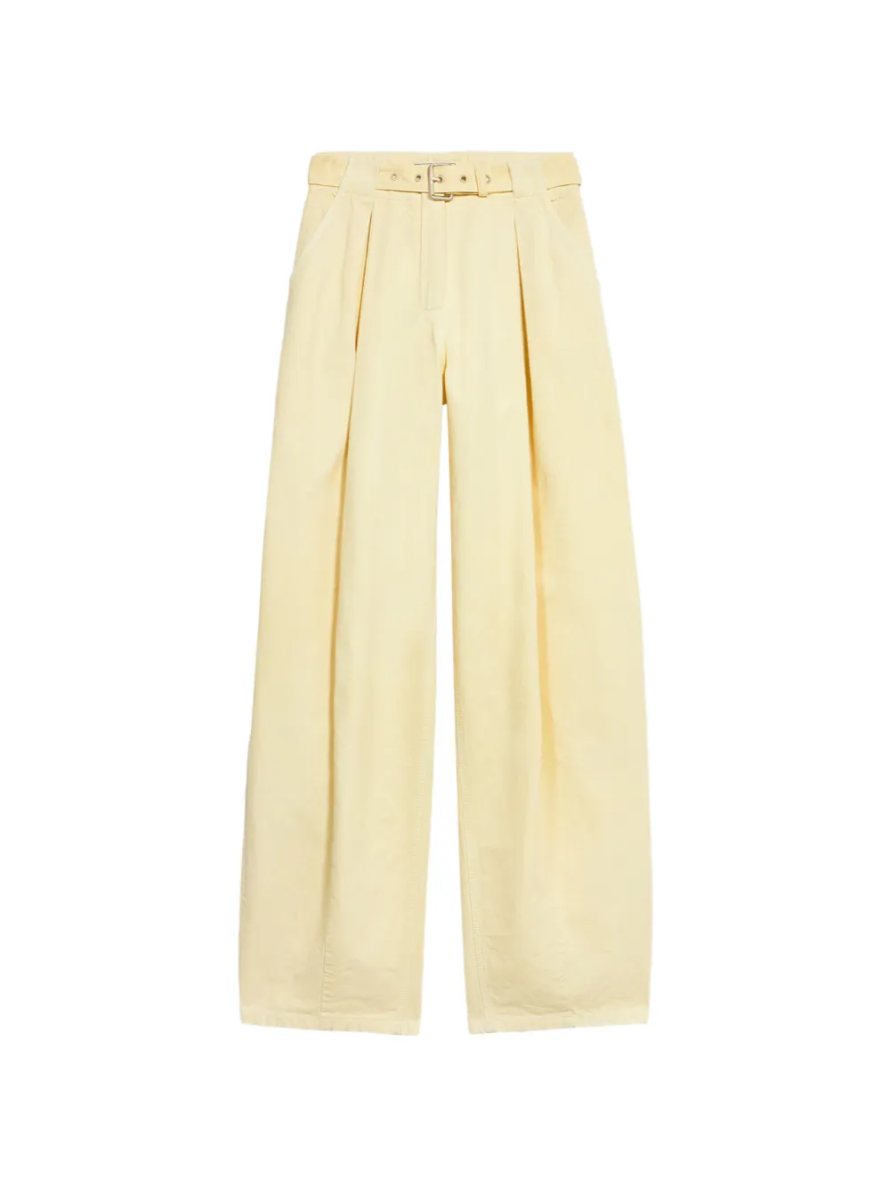 Blumarine belted canvas trousers - Giallo