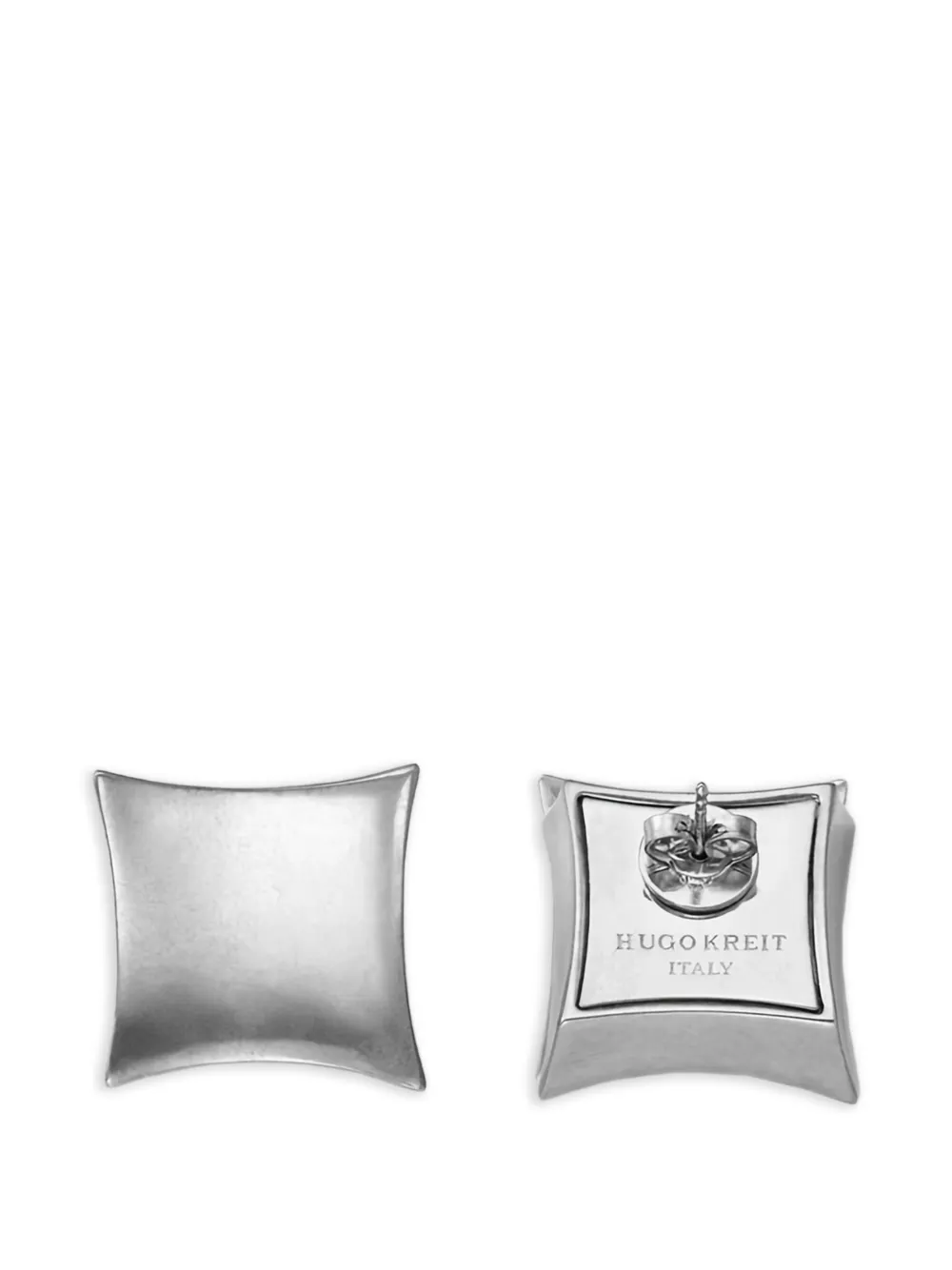 Hugo Kreit square-shape stud earrings - Zilver
