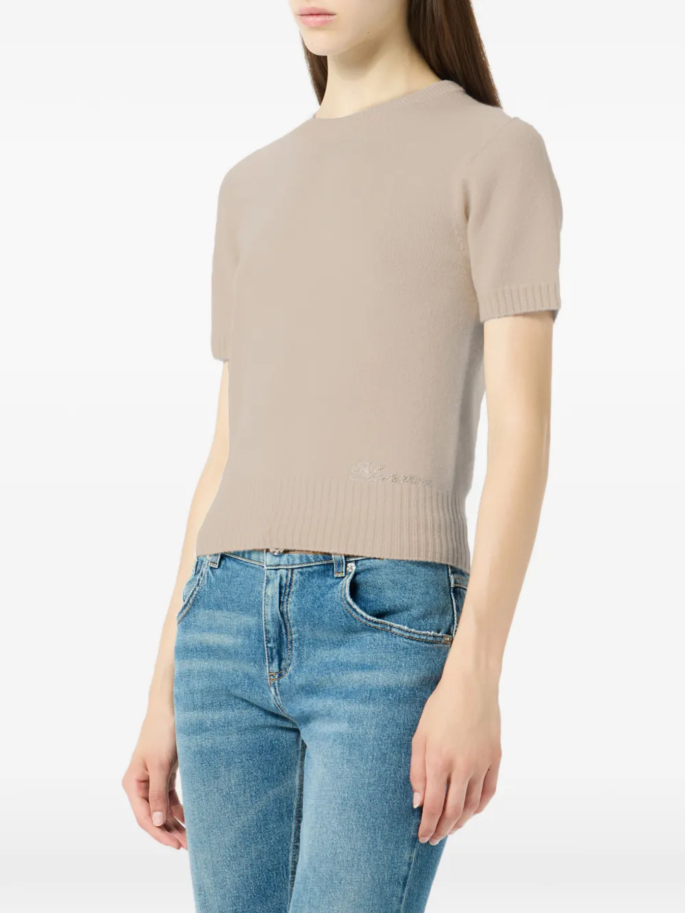 Blumarine Top met korte mouwen Beige