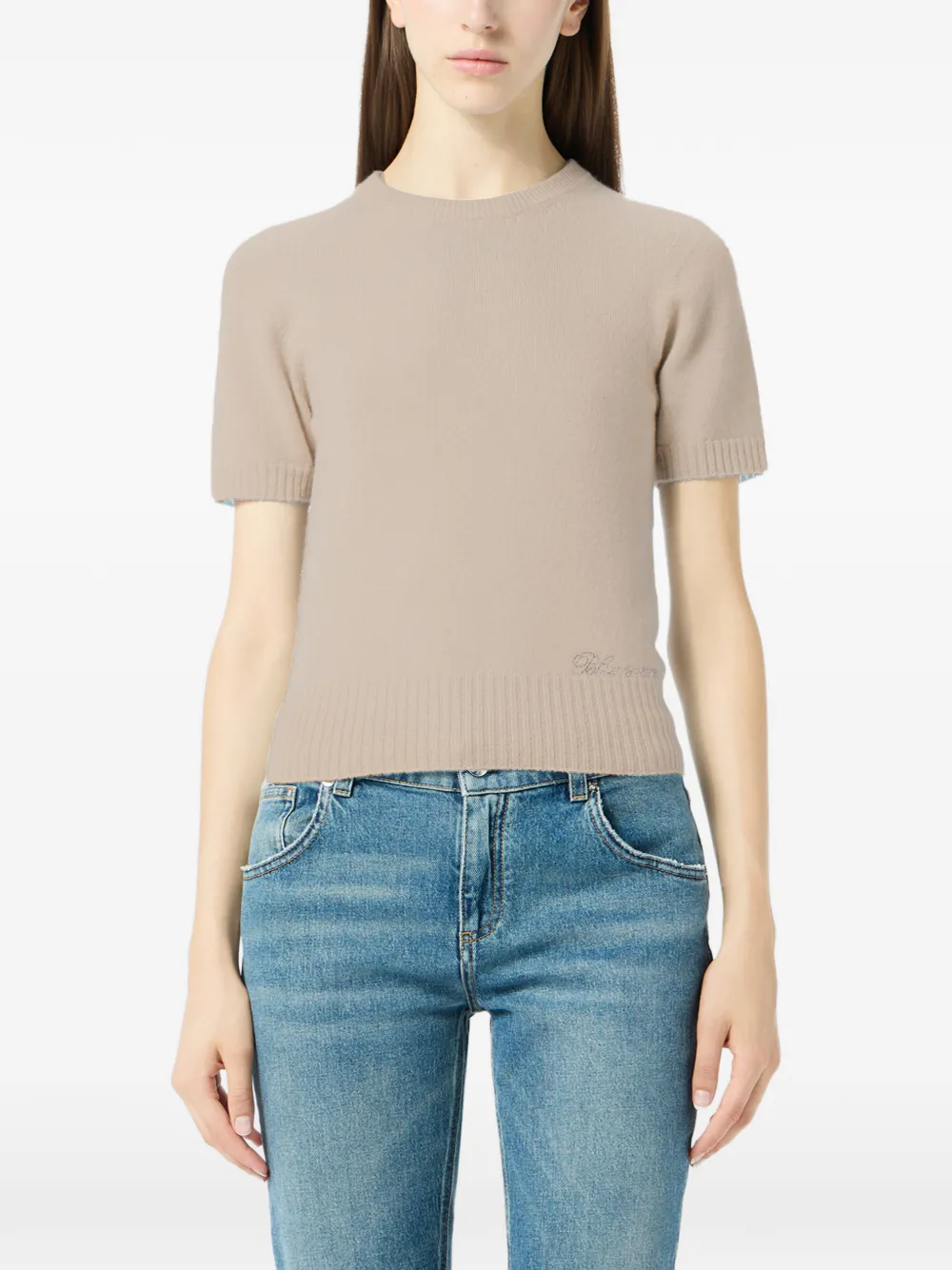  Blumarine Short-sleeve Top - Neutrals 