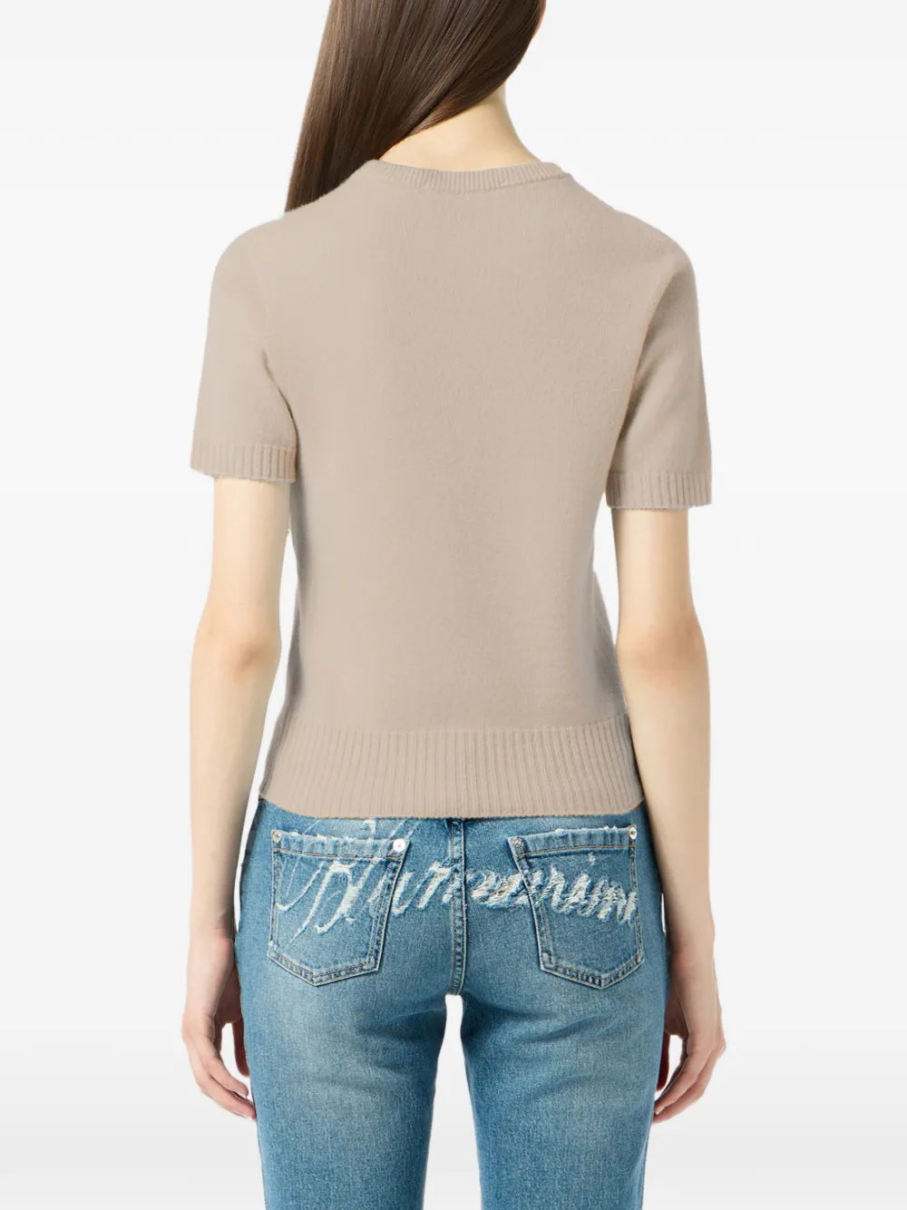 Blumarine Top met korte mouwen Beige