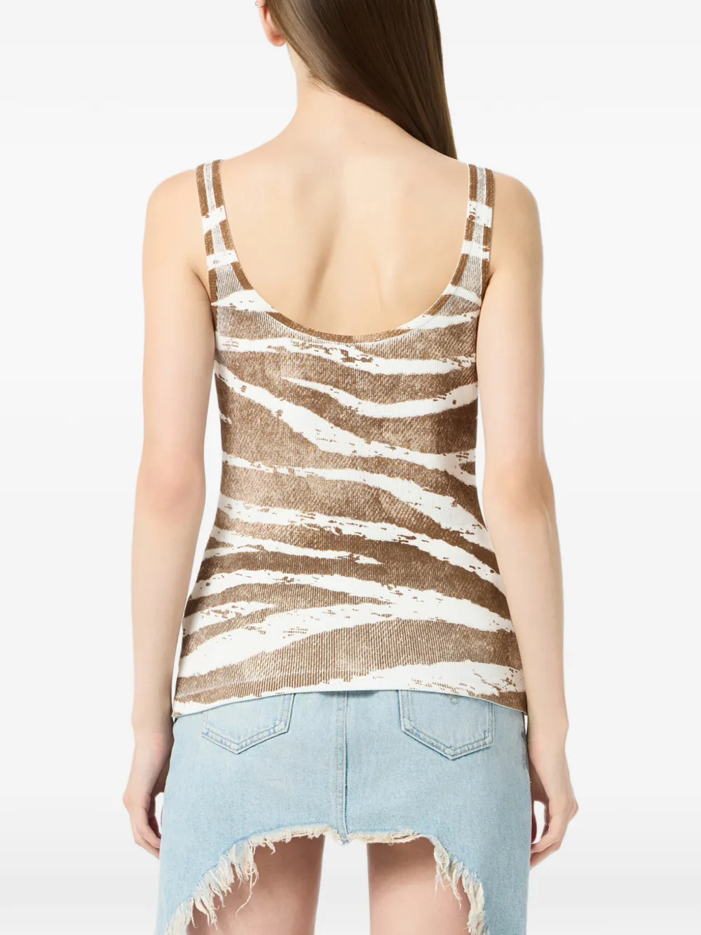 Blumarine Top met zebraprint Wit