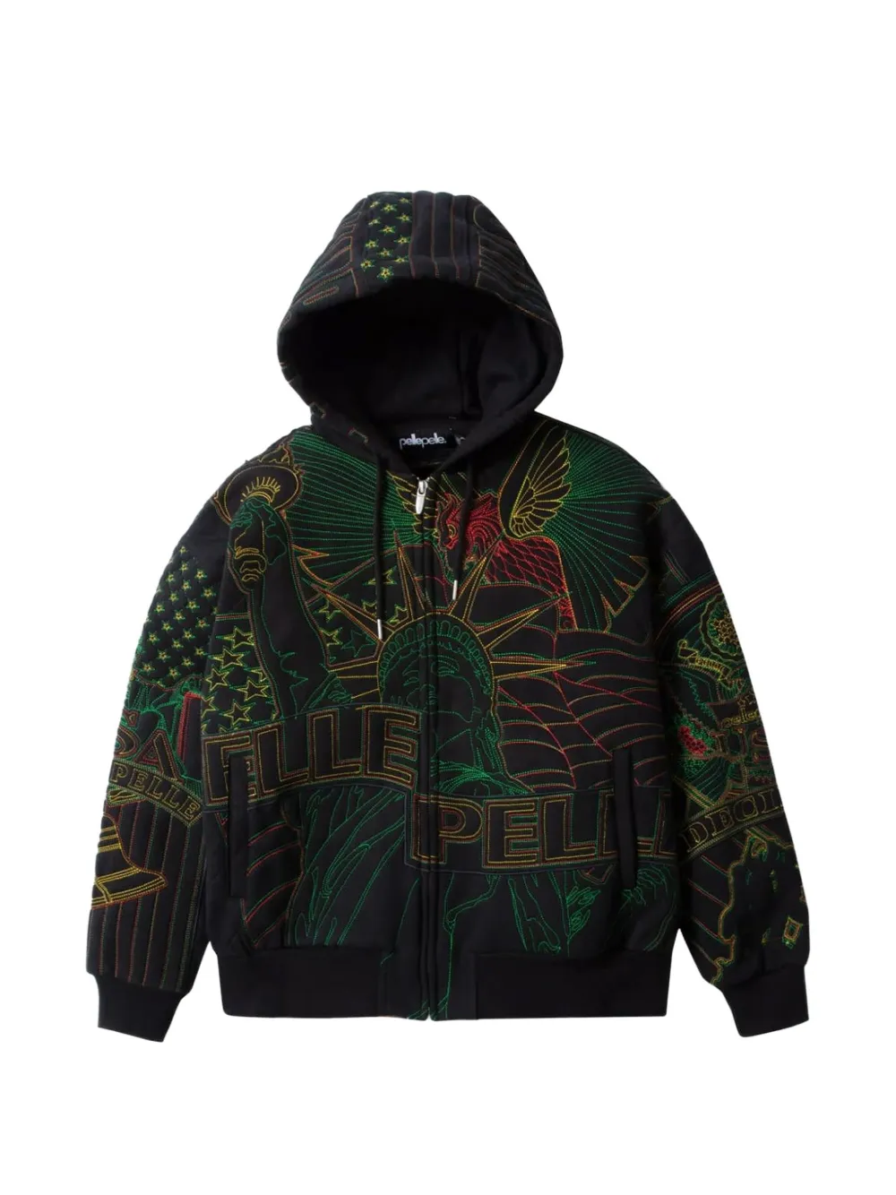 Who Decides War x Pelle Pelle Monument zip-up hoodie - Schwarz