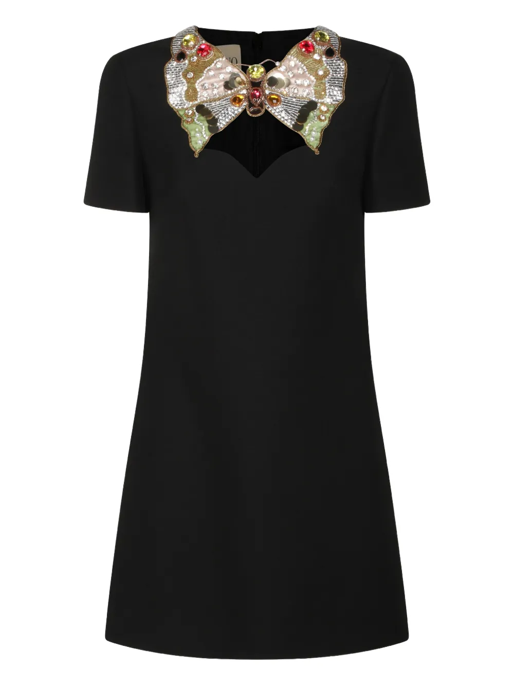 Valentino Garavani embellished-collar mini dress - Nero