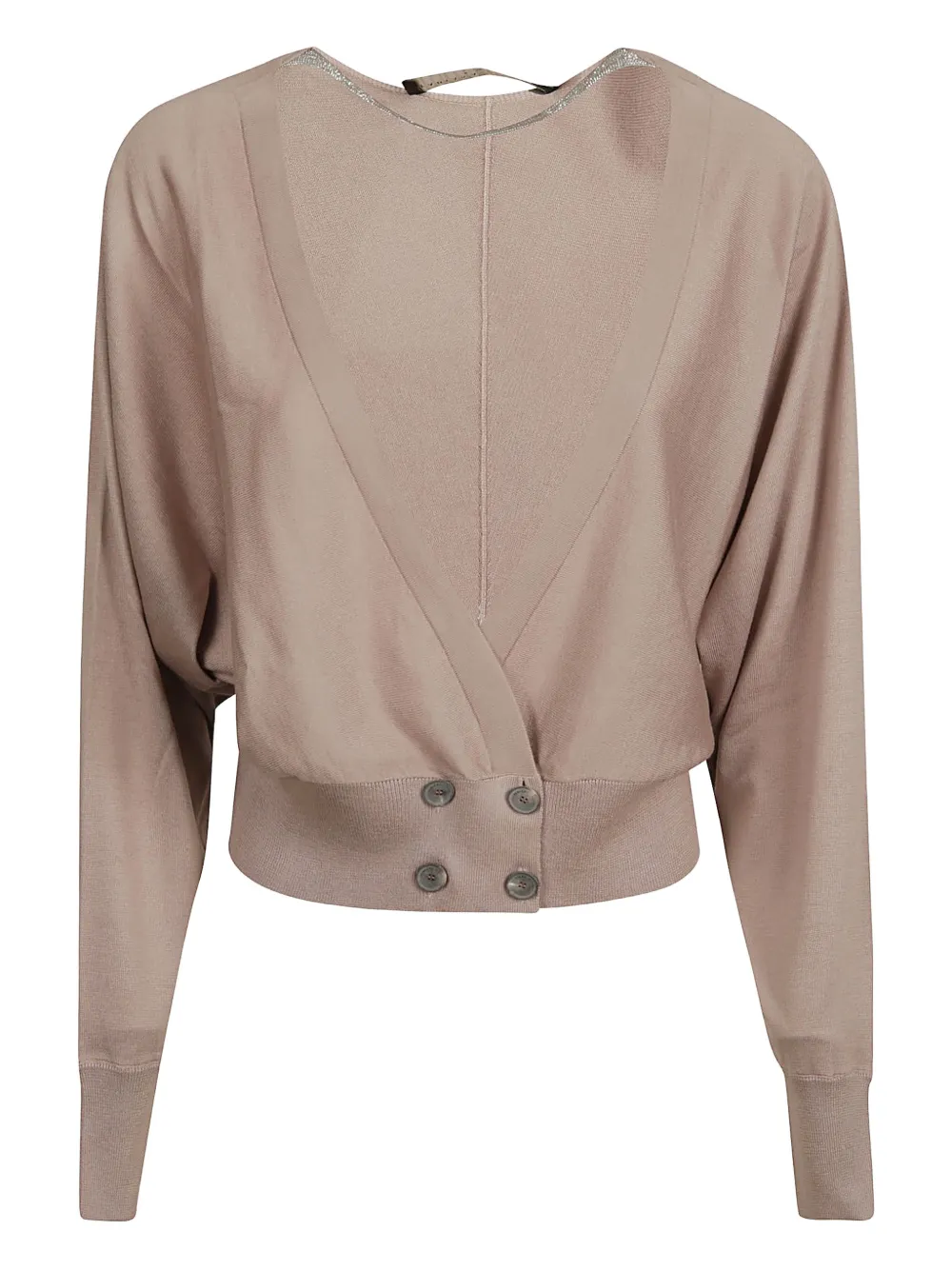 Fabiana Filippi button-detail V-neck cardigan - Purple