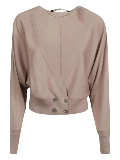 Fabiana Filippi — button-detail V-neck cardigan
