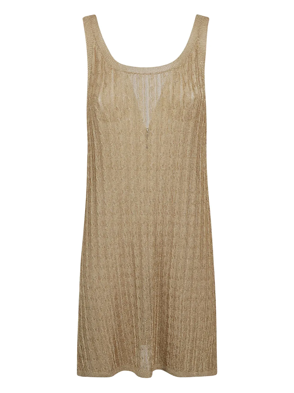 Prada metallic knitted mini dress - Gold
