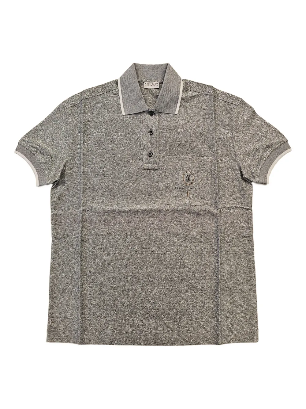 Brunello Cucinelli chest-pocket polo shirt - Grigio