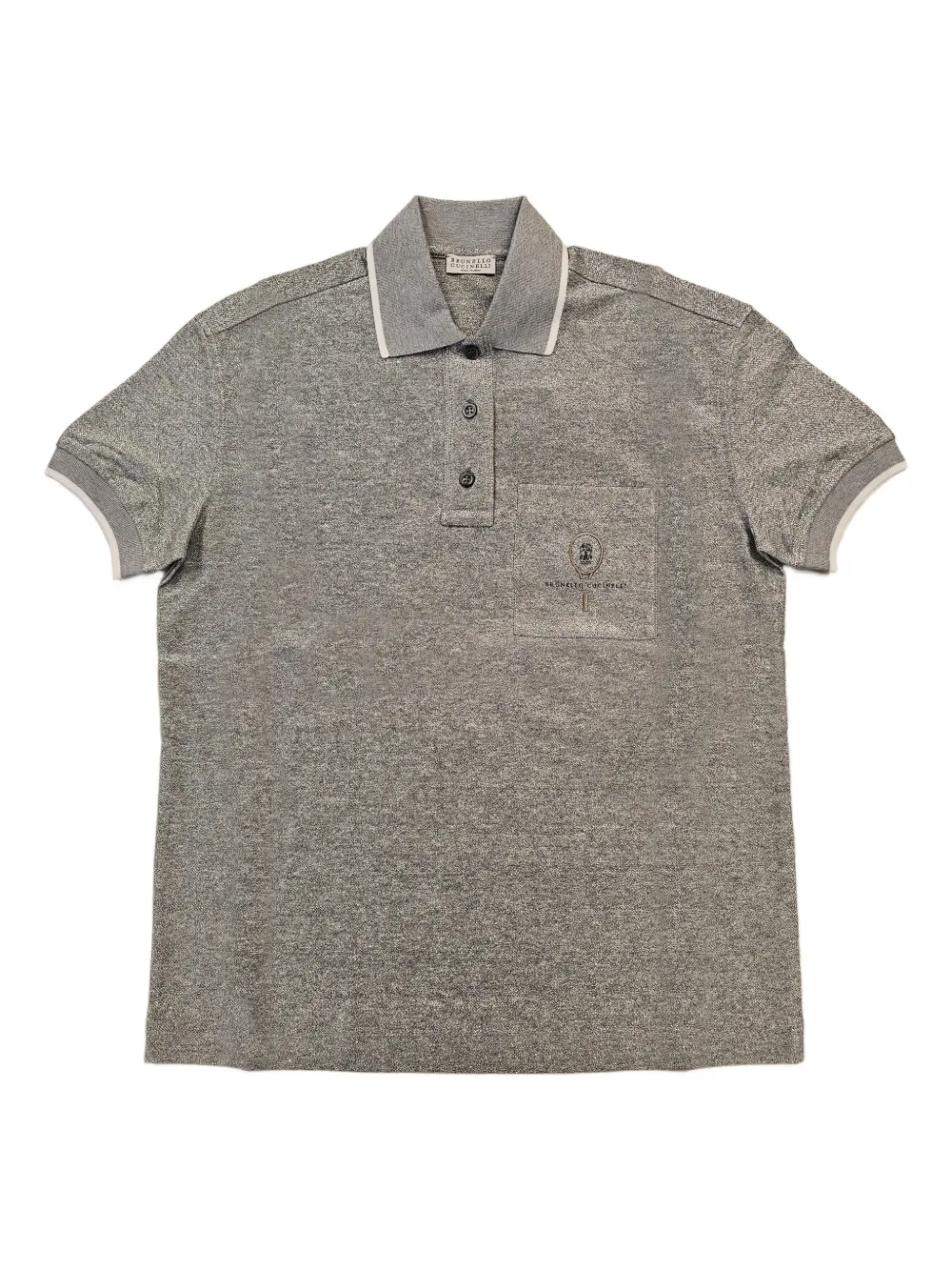 Brunello Cucinelli chest-pocket polo shirt - Grigio