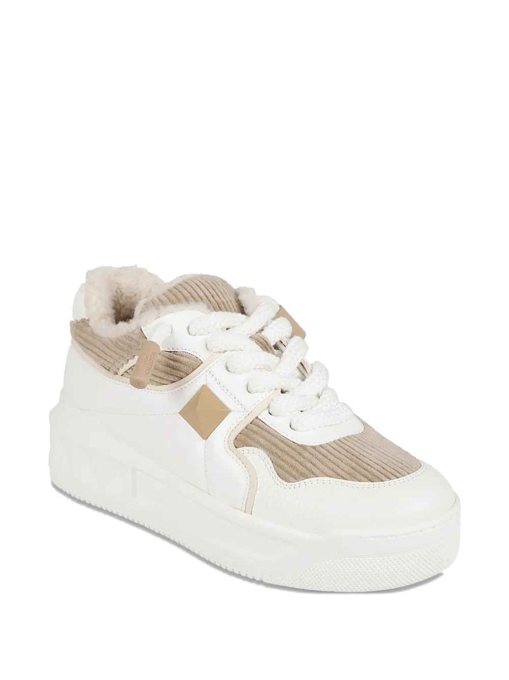 Valentino Garavani Rockstud leather sneakers - Wit
