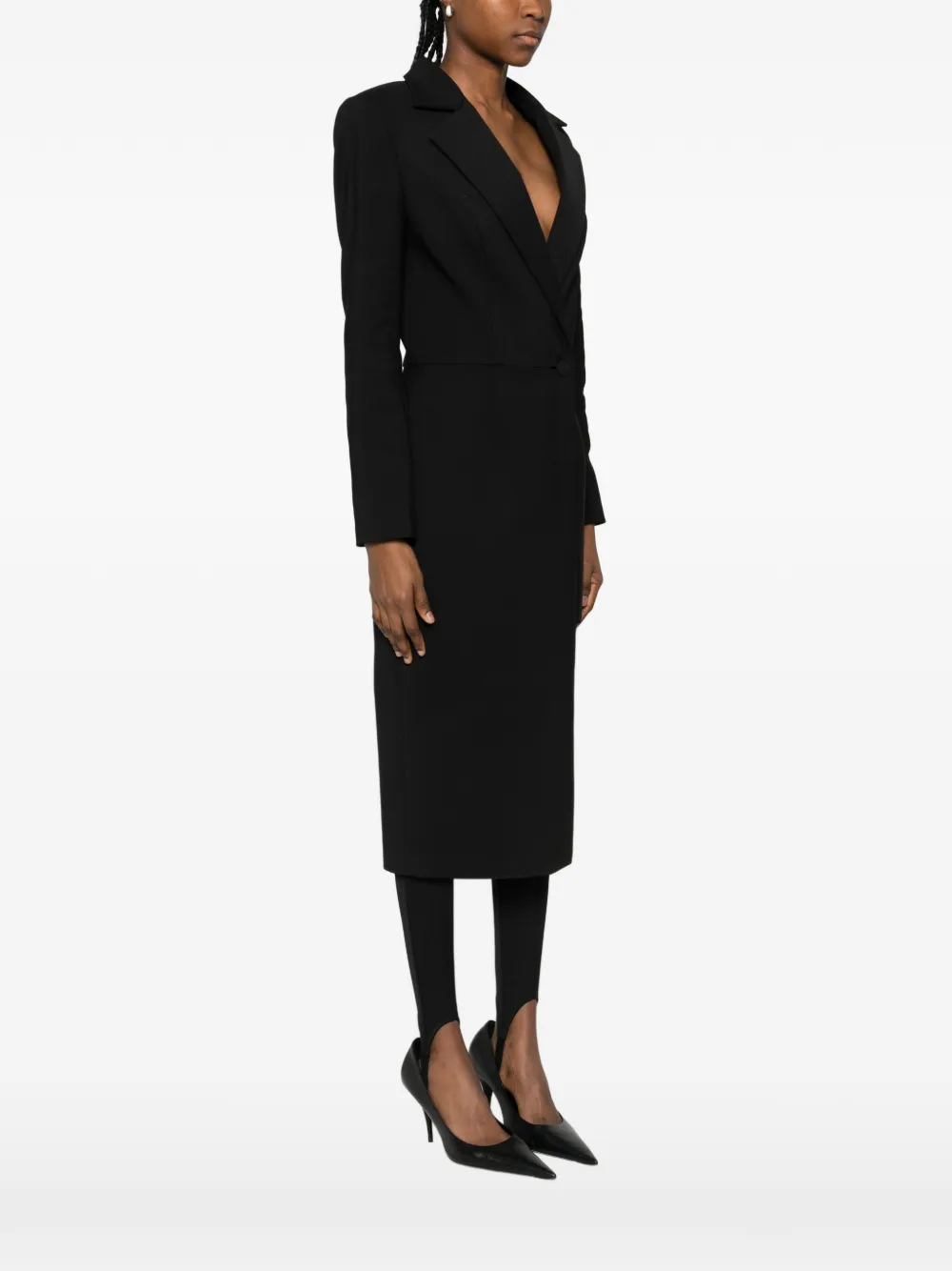  Mitiliane Couture Asymmetric Tuxedo Jacket - Black 
