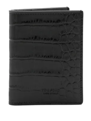 TOM FORD crocodile-embossed Cardholder | Black | FARFETCH SG
