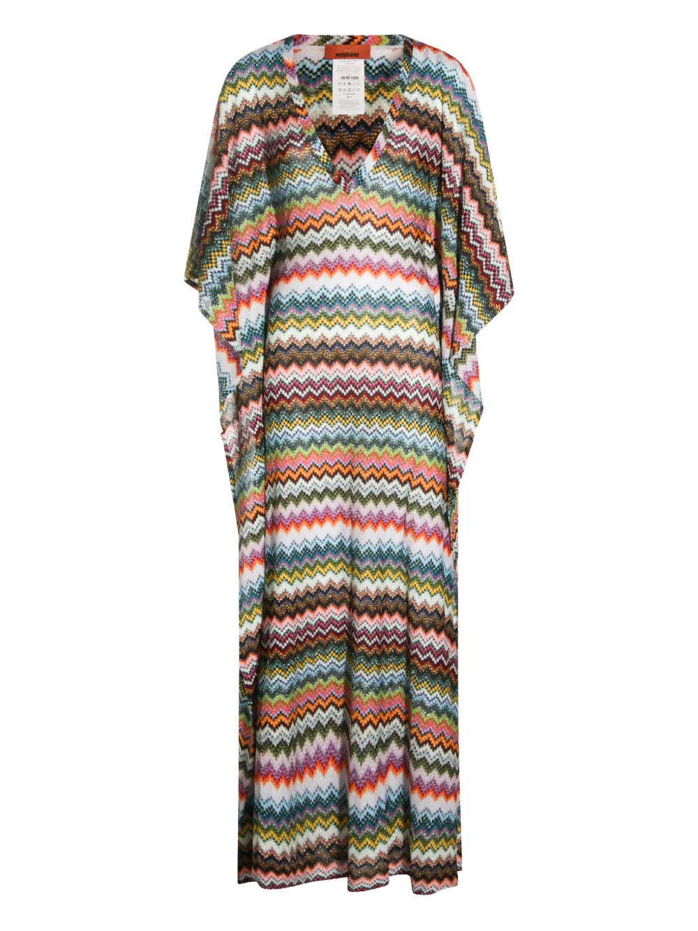 Missoni V-neck zigzag maxi dress - Bianco