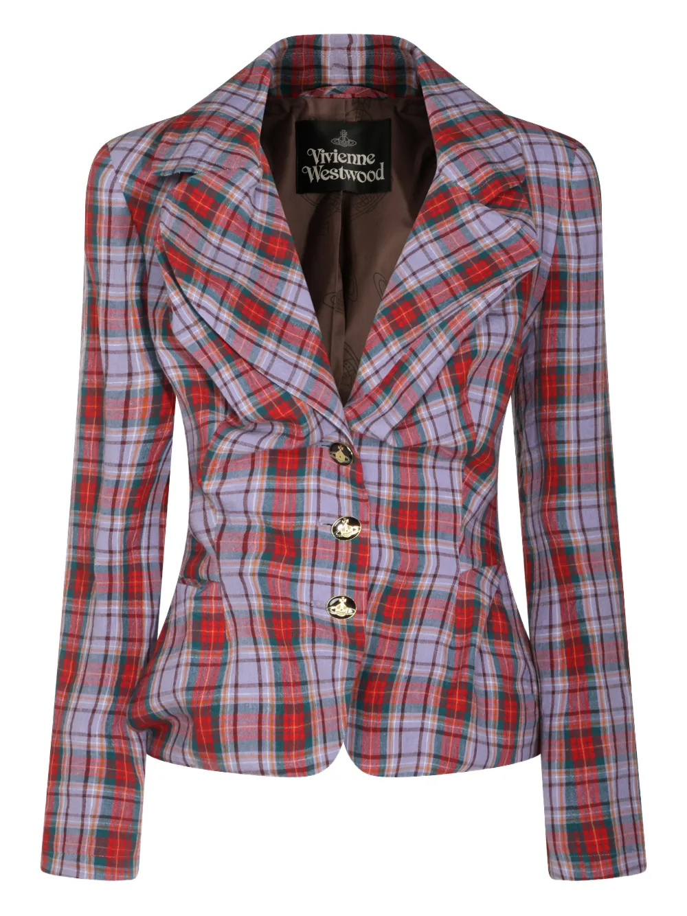 Vivienne Westwood Drunken checked button jacket - Viola