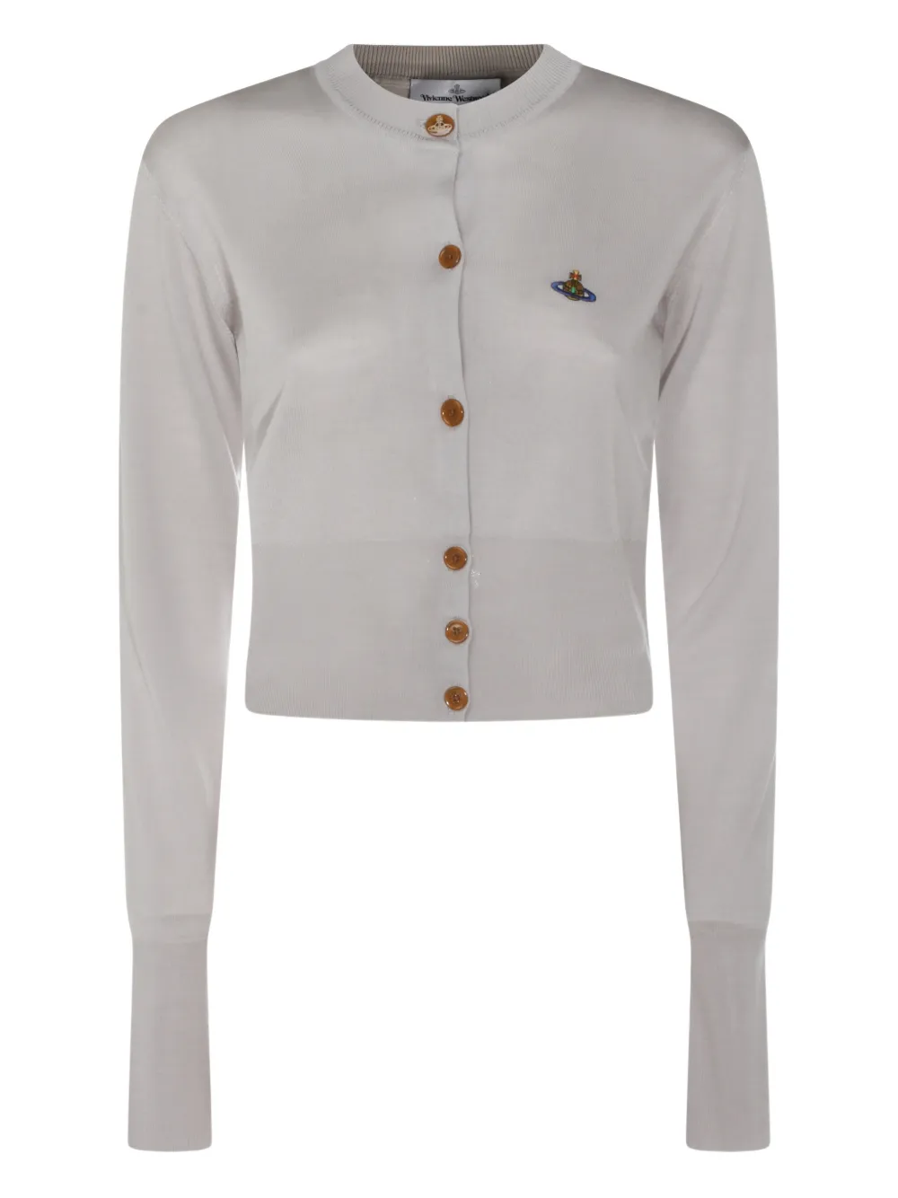 Vivienne Westwood Orb embroidered button cardigan - Grey