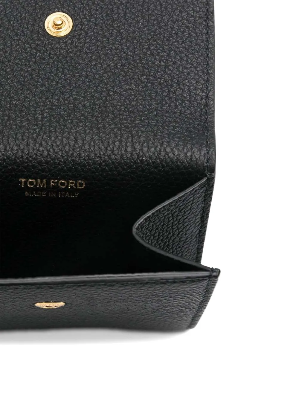 TOM FORD Portemonnee met drukknoop en logodetail Zwart