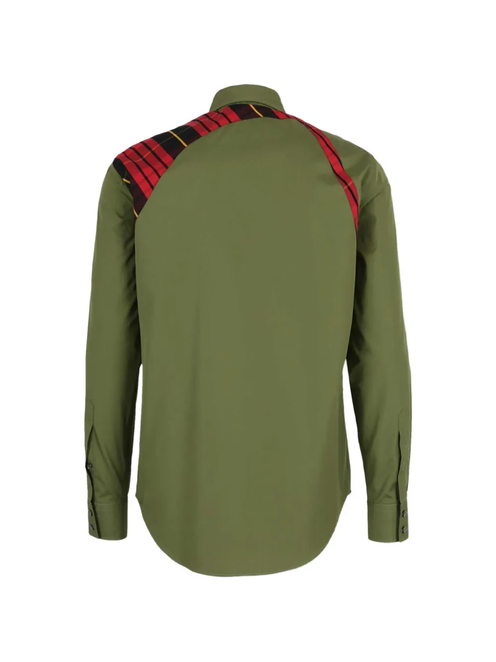 Alexander McQueen tartan-panel shirt - Groen