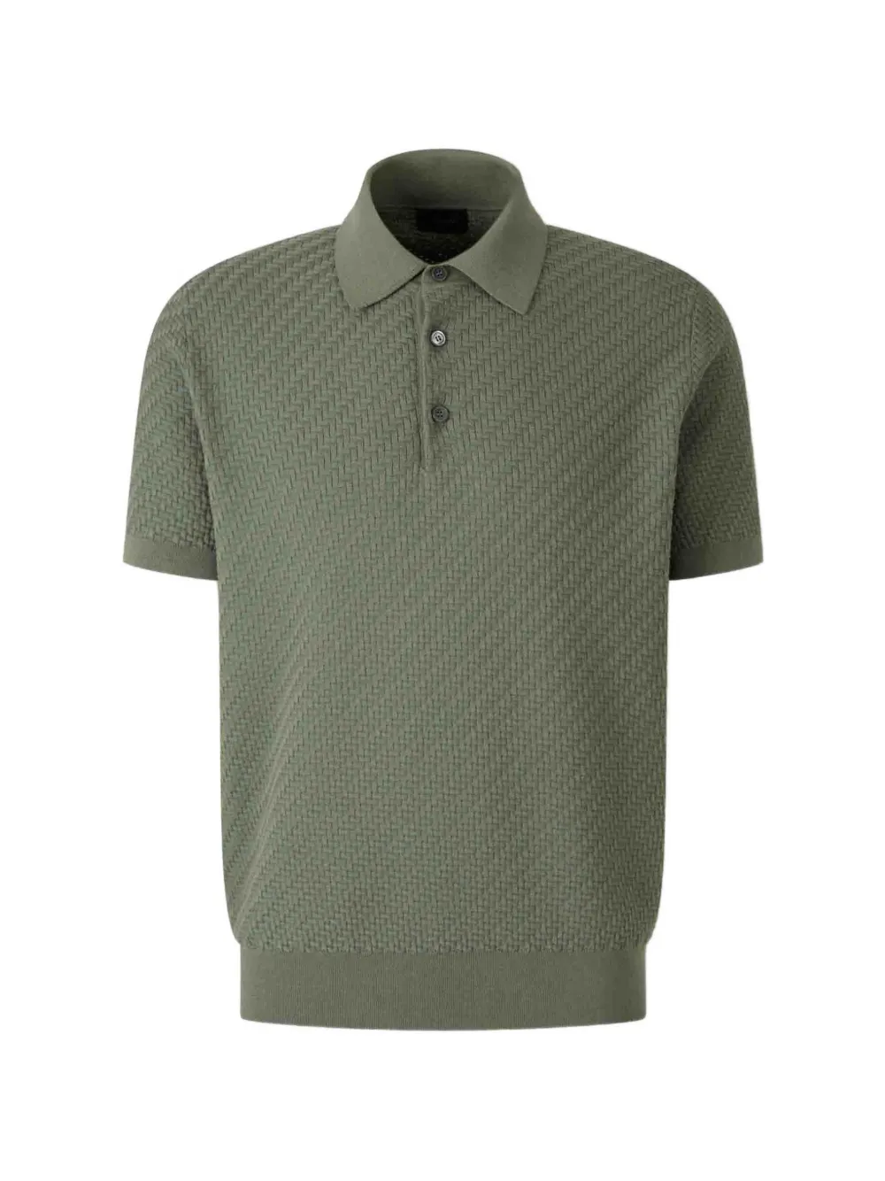 Brioni textured short-sleeve polo shirt - Grün