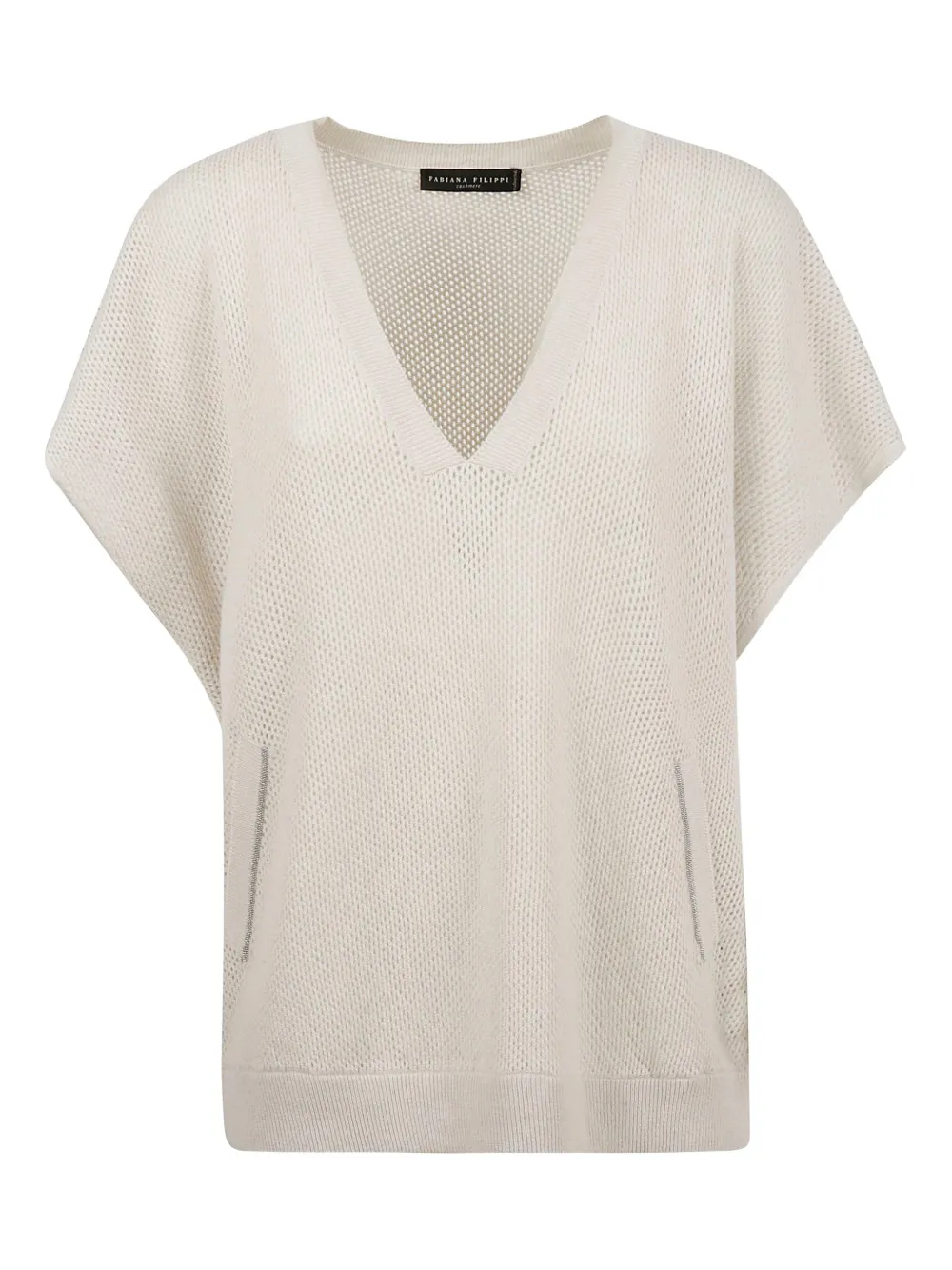 Fabiana Filippi V-neck wool top - Nude