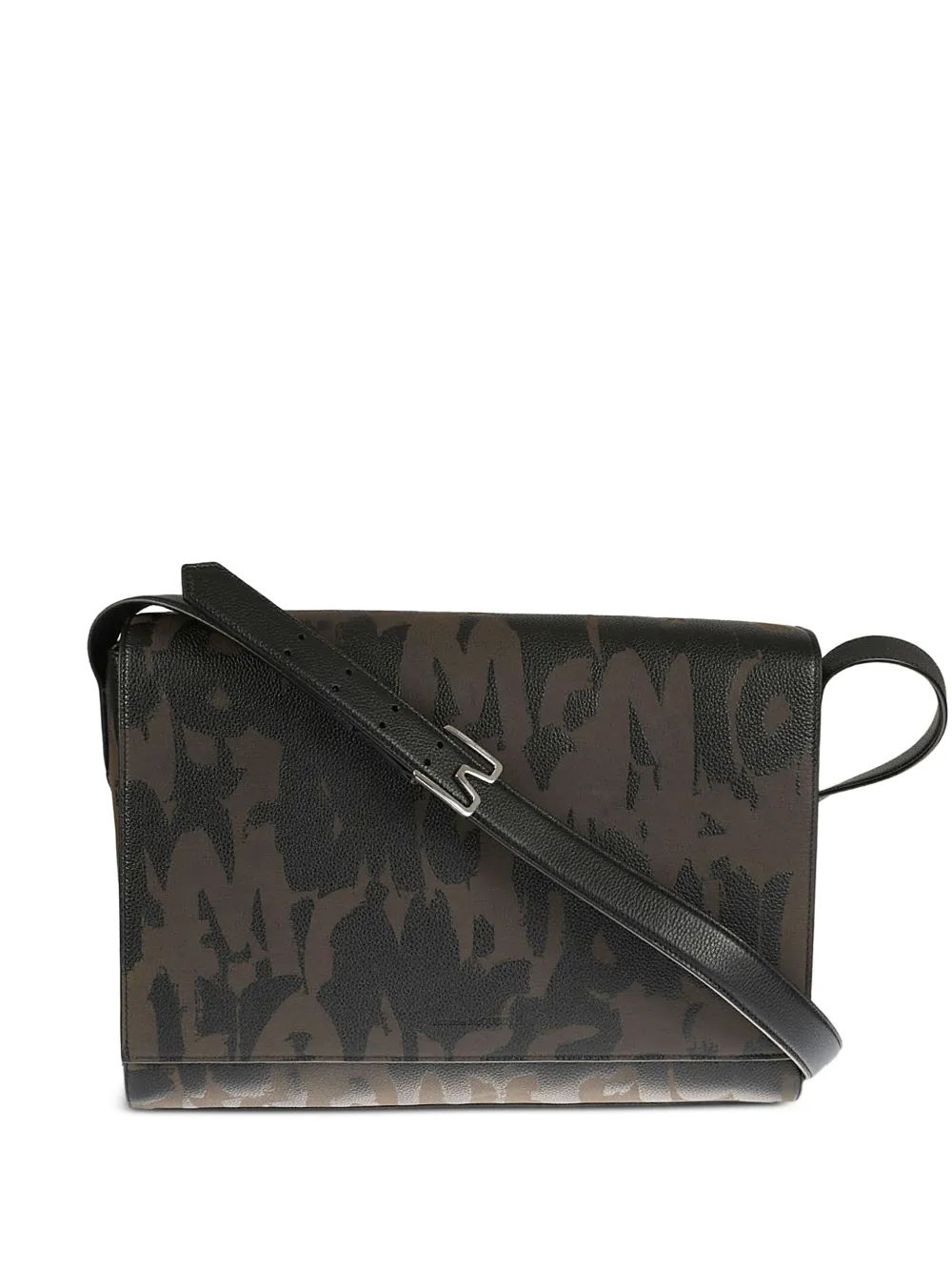 Alexander McQueen logo-print shoulder bag - Nero
