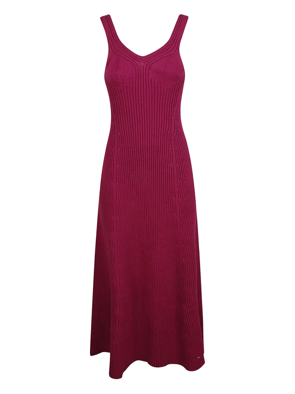 Jil Sander V-neck ribbed-knit dress - Rosa