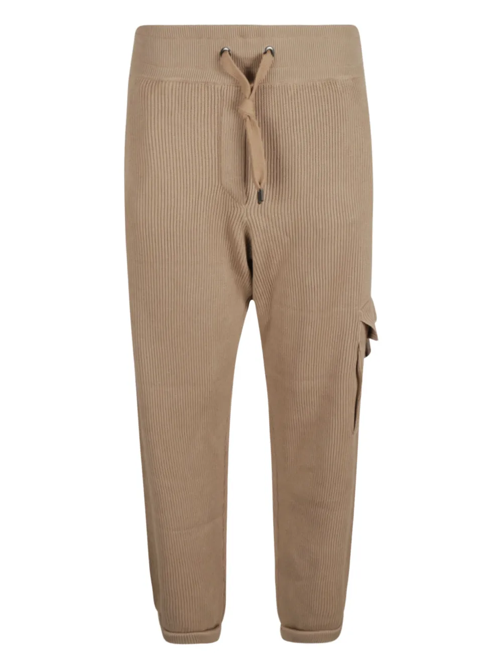Brunello Cucinelli ribbed drawstring-waistband track pants - Braun