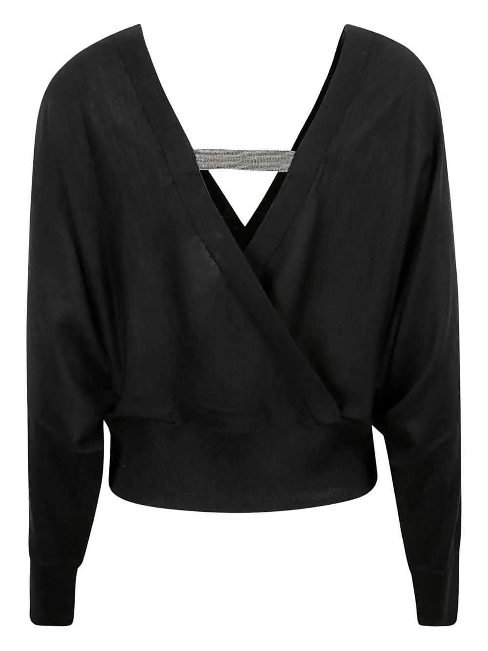 Fabiana Filippi open-back wrap top - Zwart
