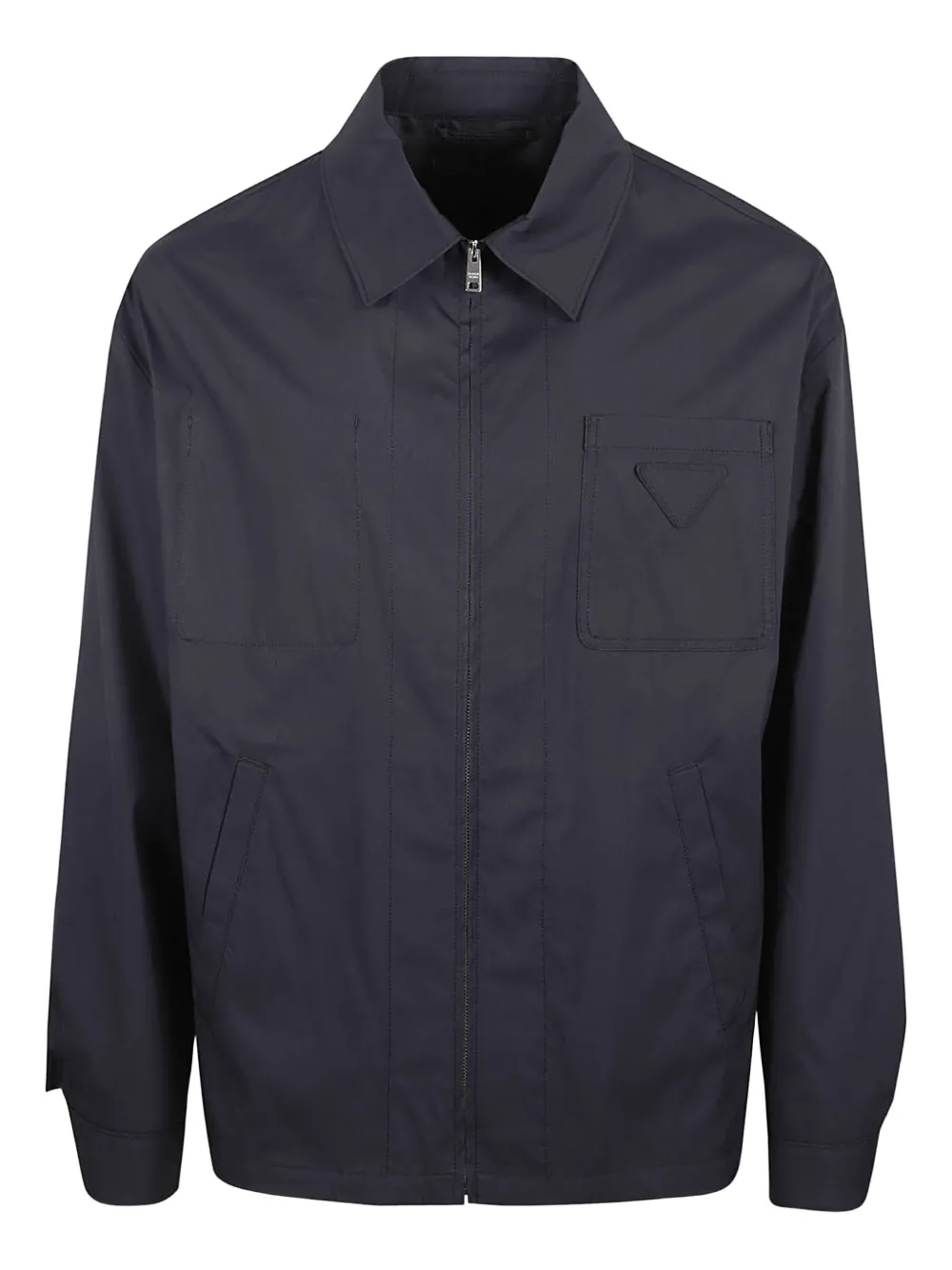 Prada zip logo-triangle jacket - Blu