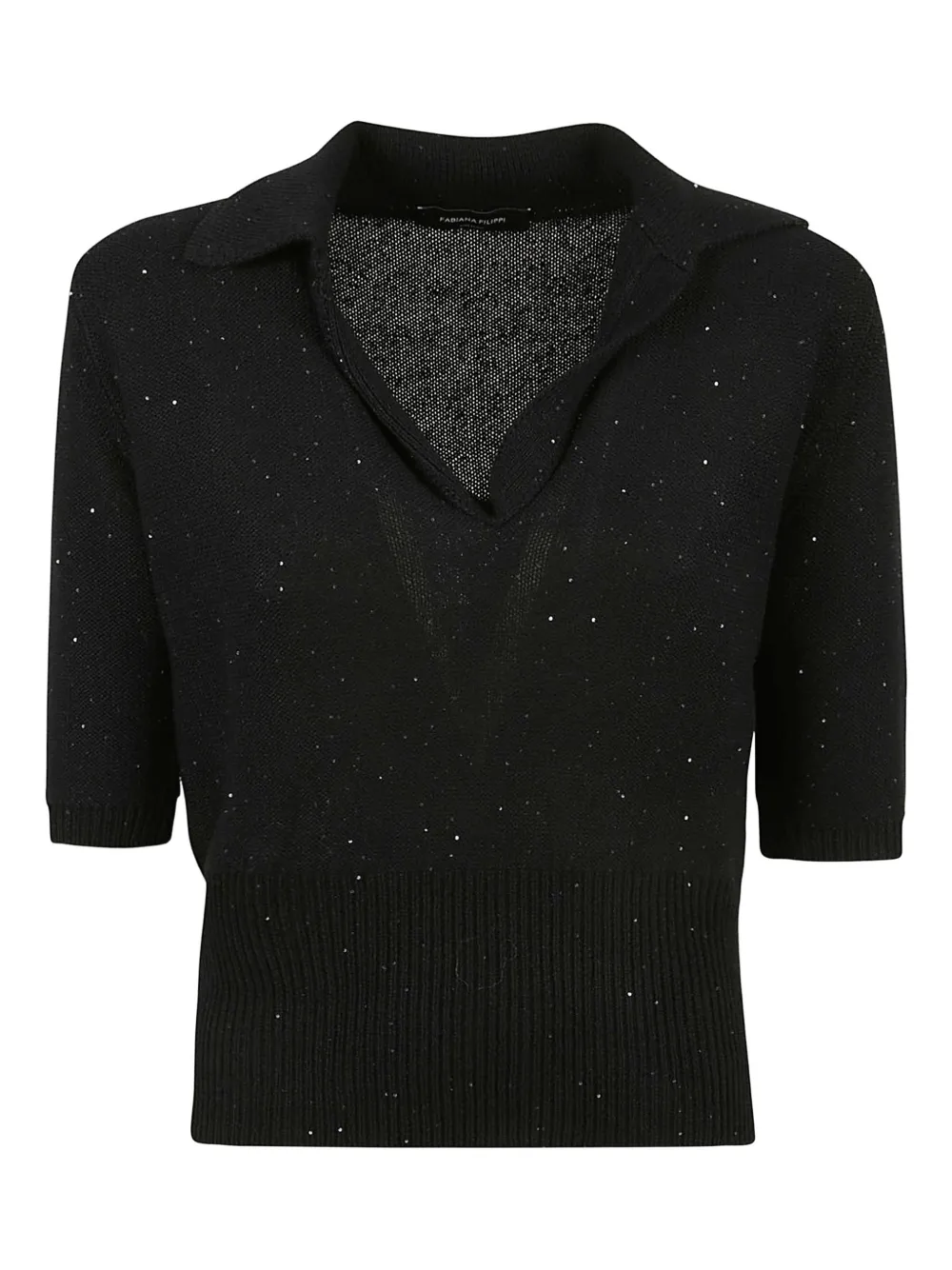 Fabiana Filippi sequin polo top - Nero