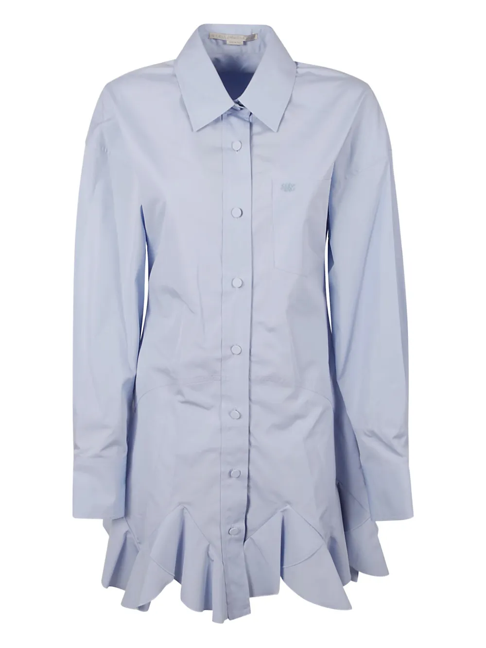 Stella McCartney ruffled shirt mini dress - Blu