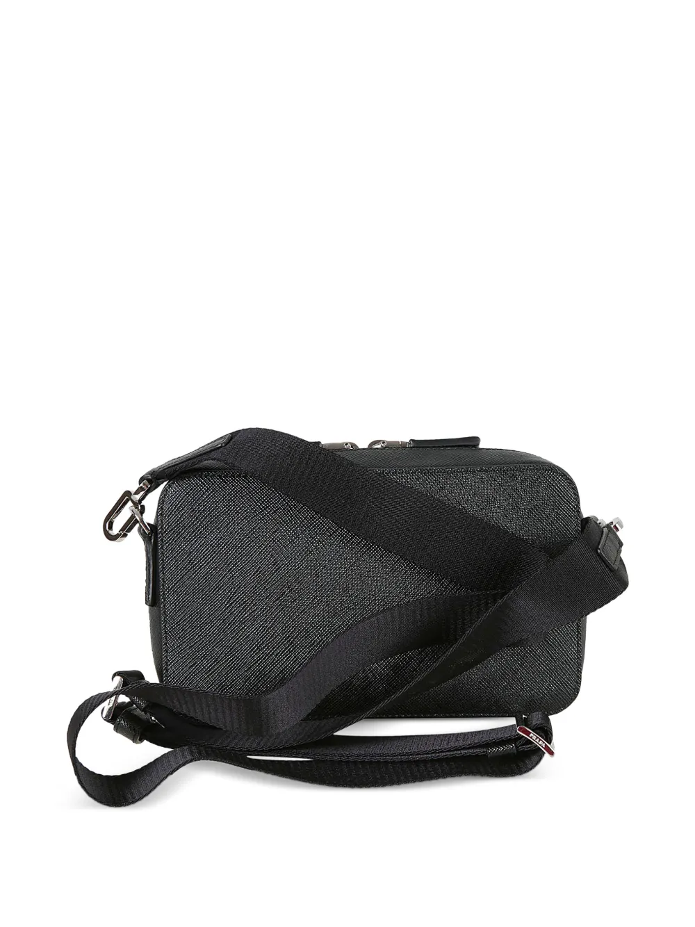 Prada logo-plaque top-zip shoulder bag - Zwart