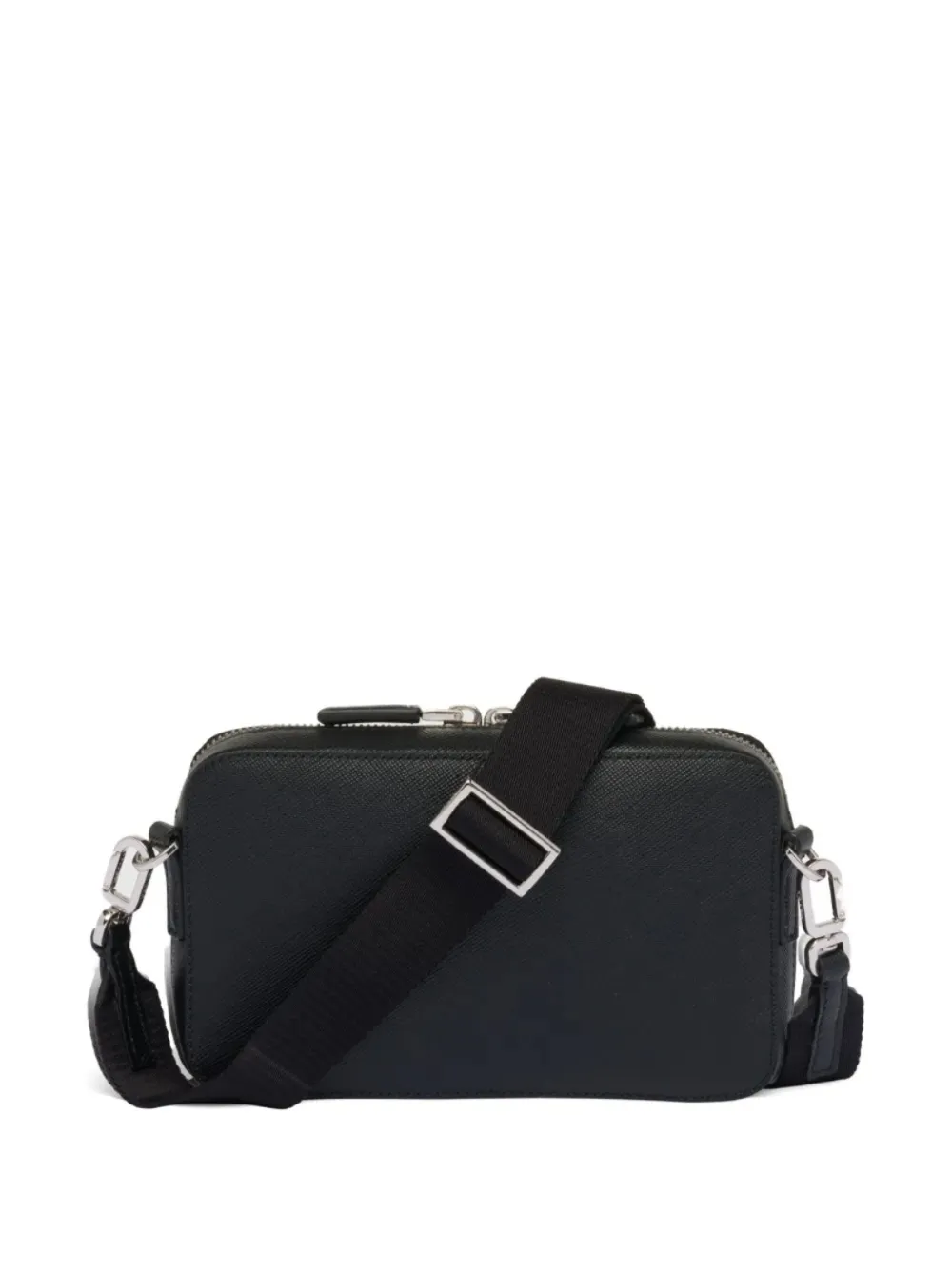  Prada Logo-plaque Top-zip Shoulder Bag - Black 