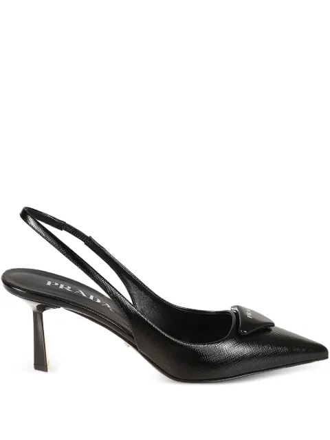 Prada zapatillas de piel Saffiano con tira trasera
