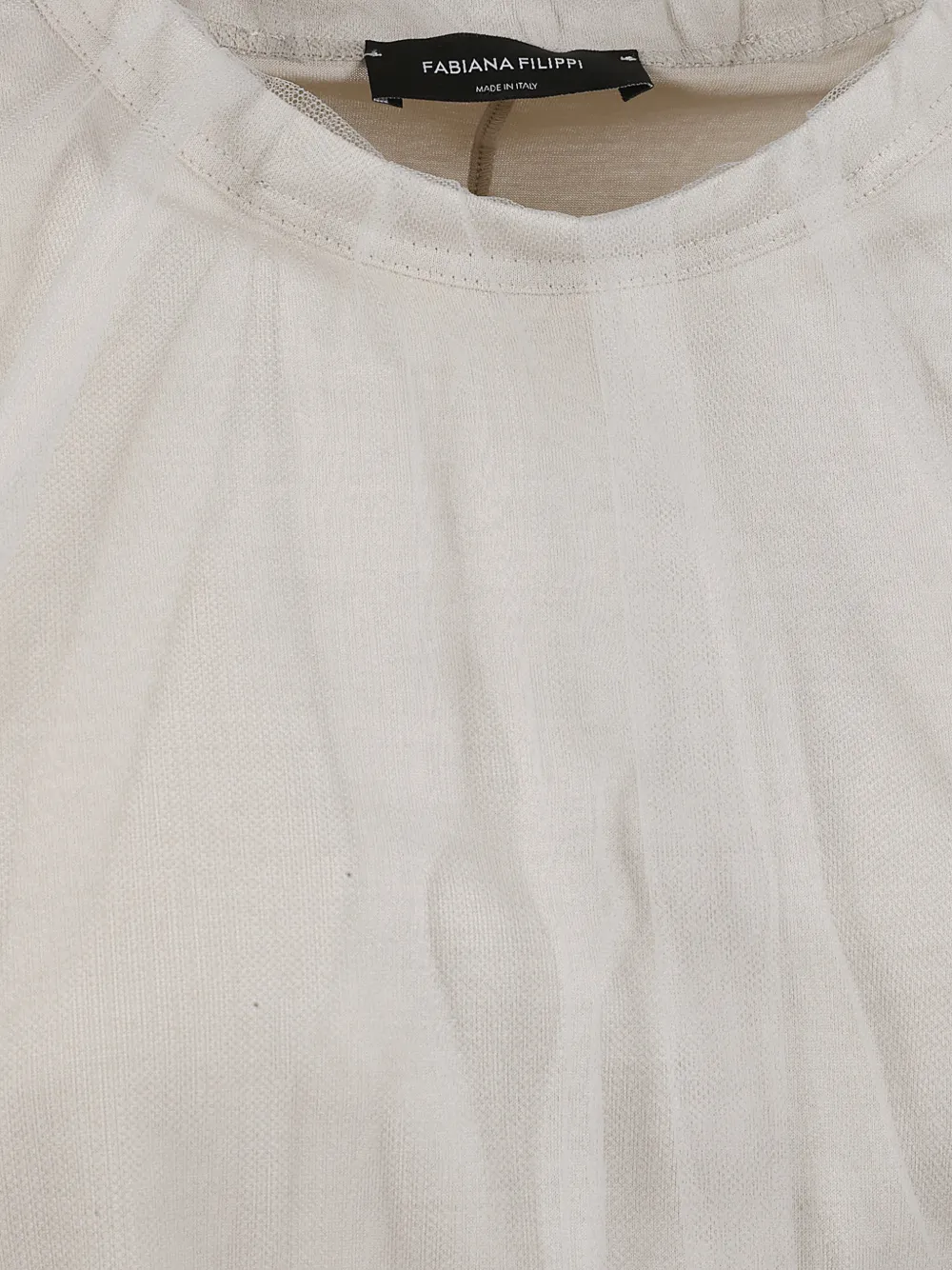 Fabiana Filippi T-shirt met overslag van tule Beige