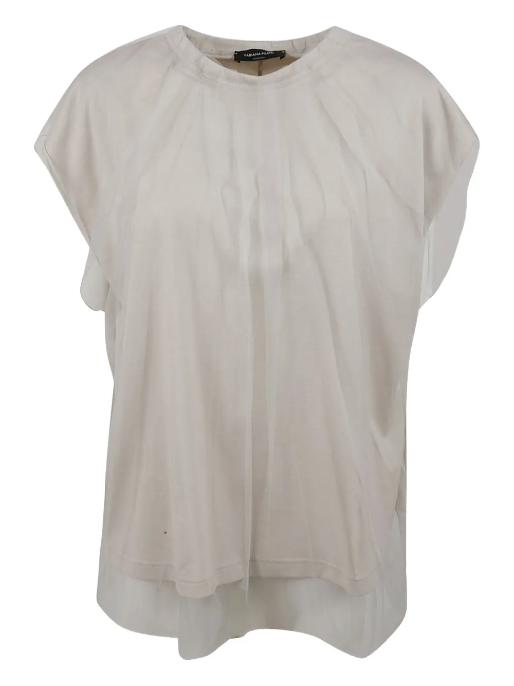 Fabiana Filippi tulle overlay T-shirt - Toni neutri
