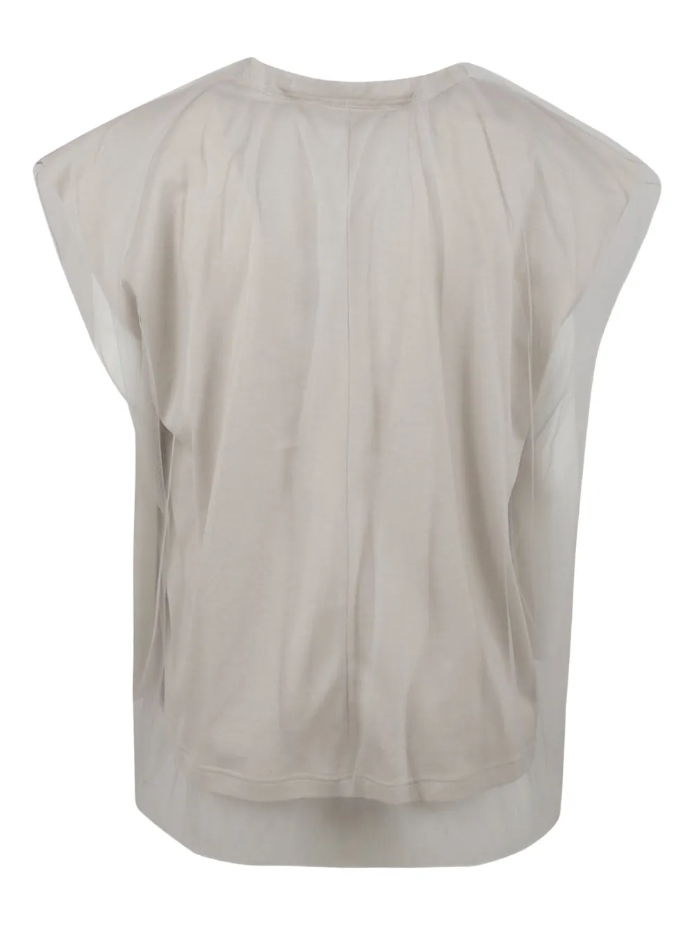 Fabiana Filippi T-shirt met overslag van tule Beige