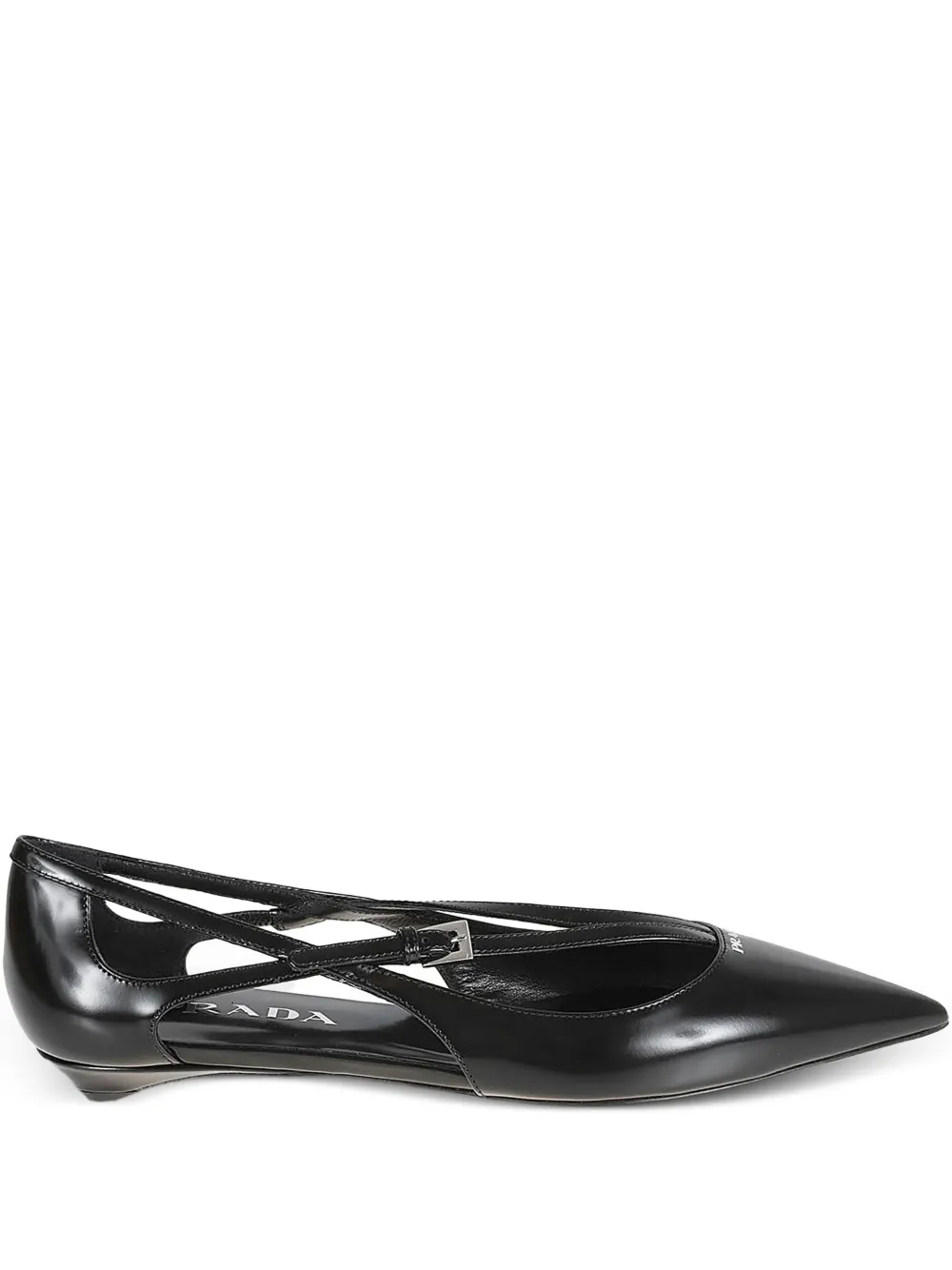 Prada cut-out pointed ballet flats - Nero