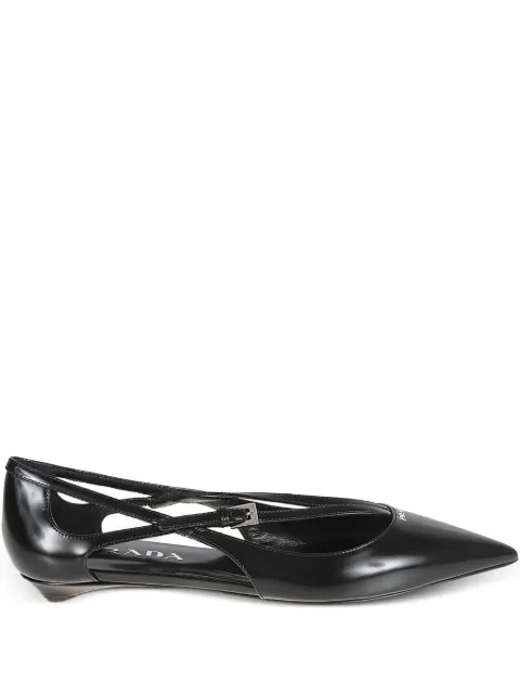 Prada cut-out pointed ballet flats