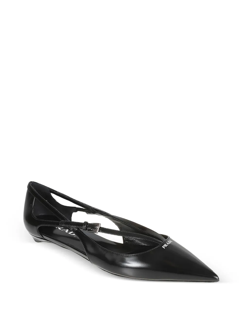 Prada cut-out pointed ballet flats - Zwart