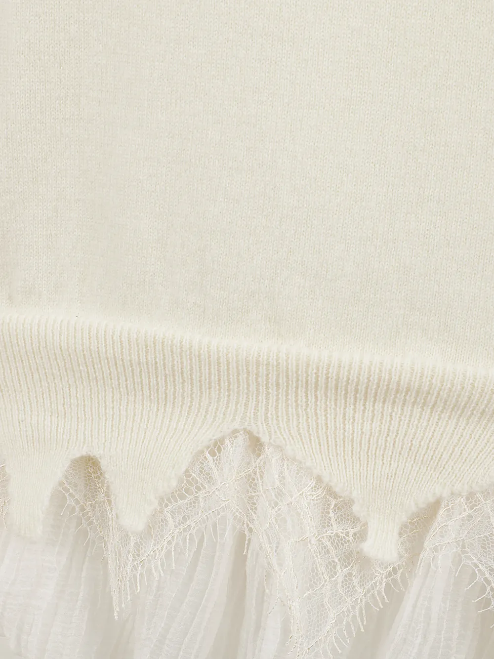  Alexander Mcqueen Lace Pleated Sweater - Neutrals 