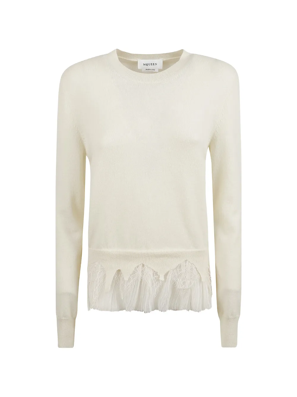 Alexander McQueen lace pleated sweater - Neutrals