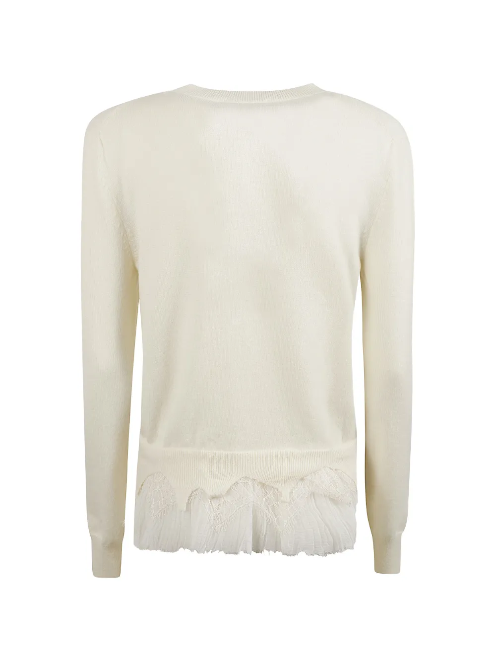 Alexander Mcqueen Lace Pleated Sweater - Neutrals 