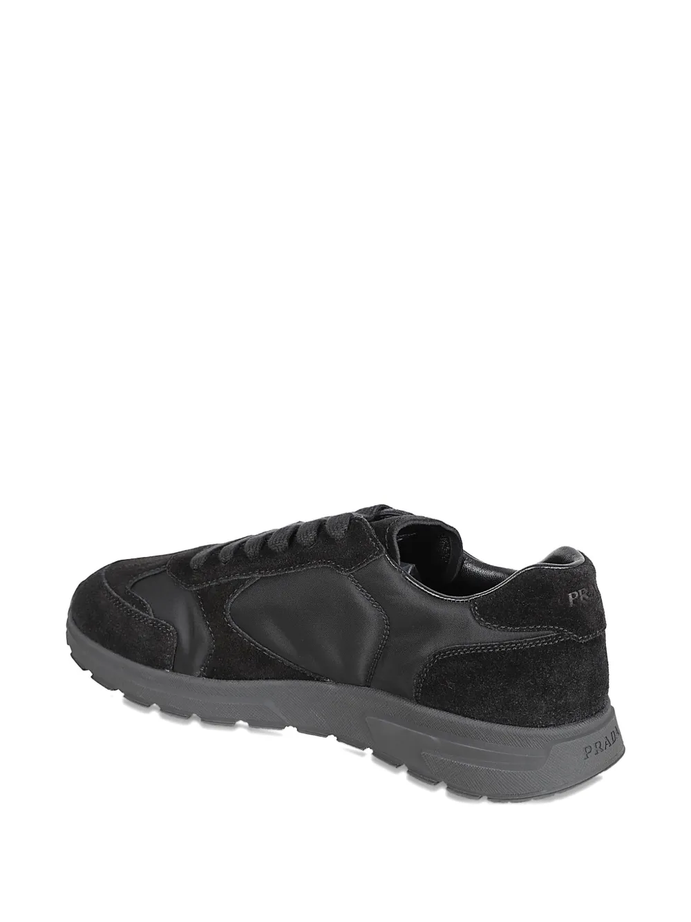 Prada panelled triangle logo sneakers Zwart