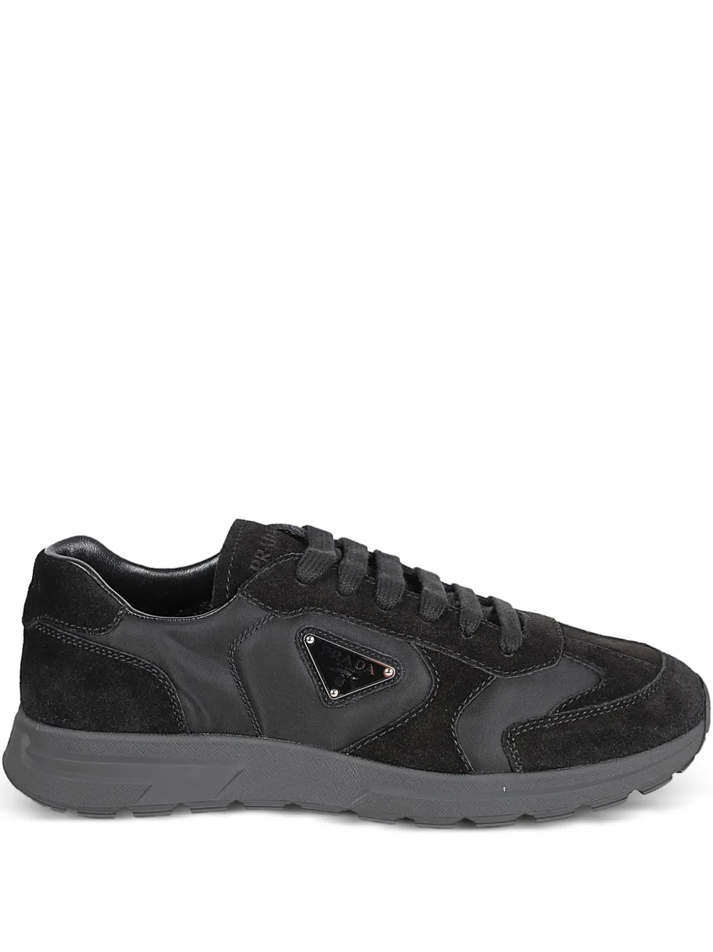 Prada panelled triangle logo sneakers - Nero
