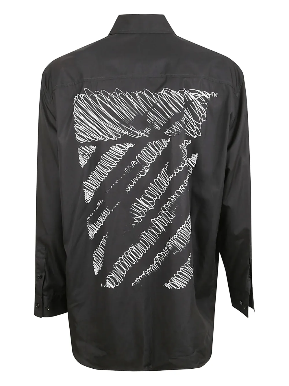 Off-White logo-embroidery rear-graphic shirt - Zwart